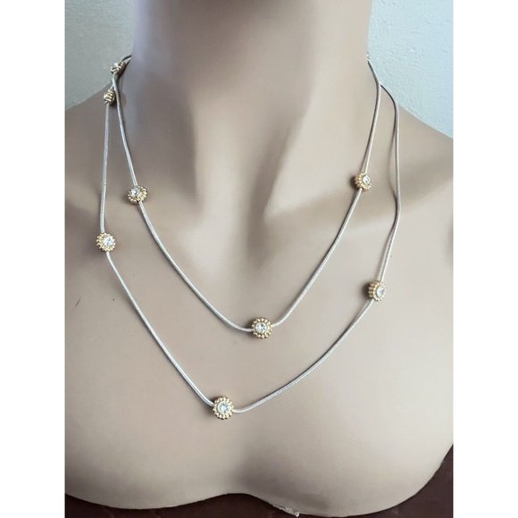 Brighton Twinkle Long Silver Plated Crystal 44” Necklace. - Picture 8 of 8